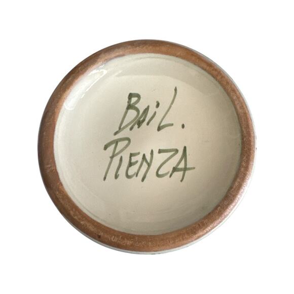 Hand Painted Poppies Signed Italian Pottery Long Neck Bottle L Bai - Picture 8 of 9